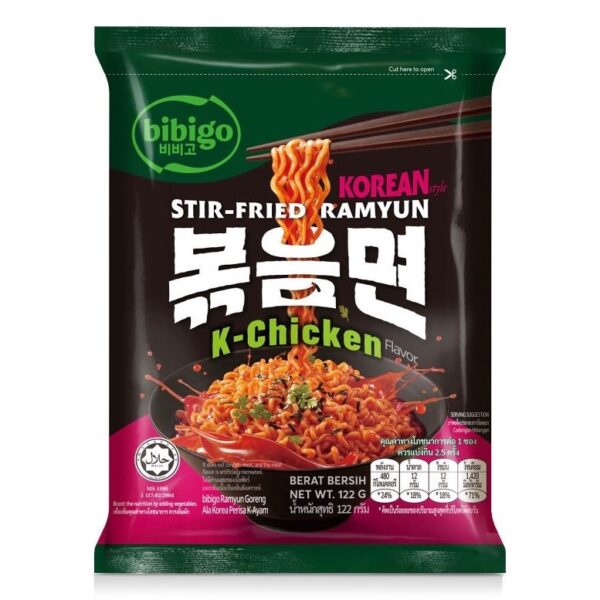 BIBIGO K-Chicken Stir-Fried Ramyun - 122 g